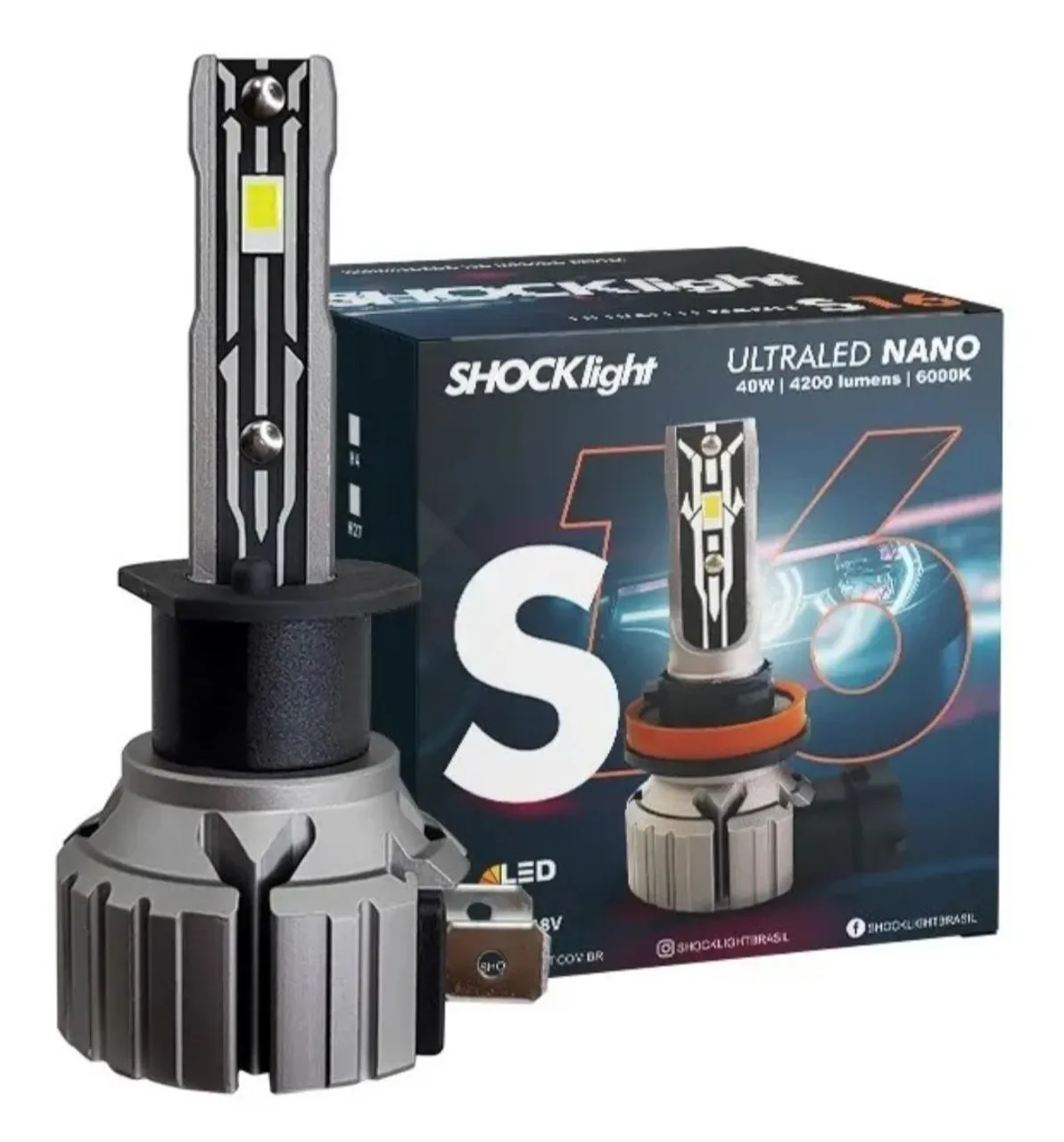 Kit Farol Led Ultra Nano S16 6000k 4200 Lumens - Shocklight