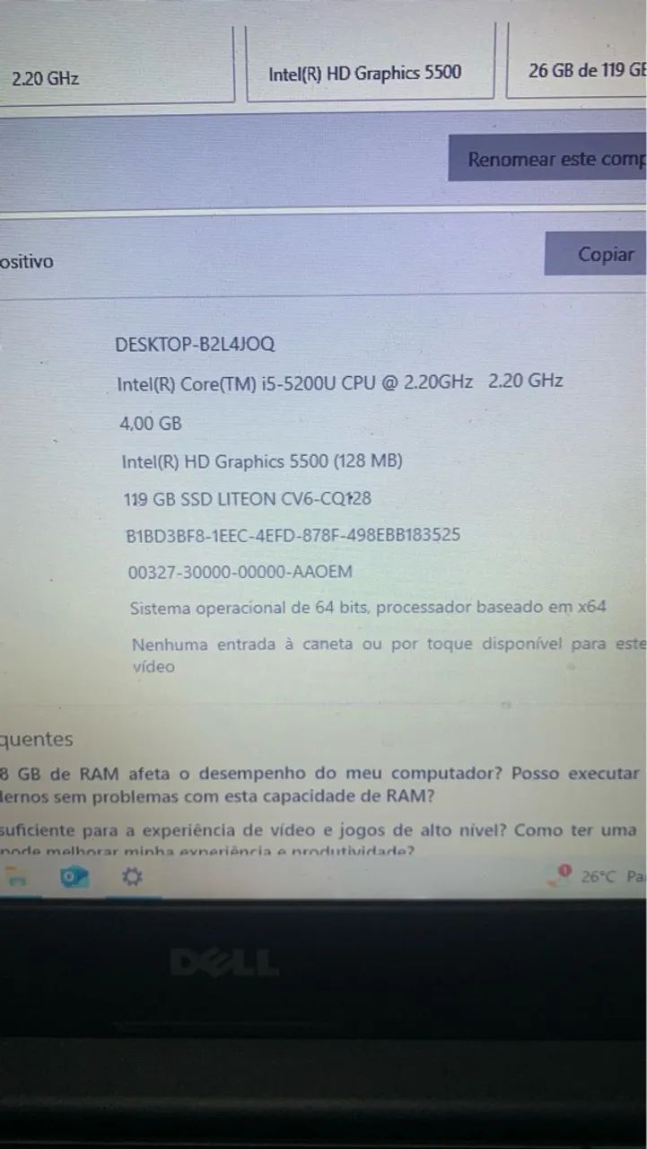 Notebook Dell Latitude i5 de 5°Geração  - Foto 3