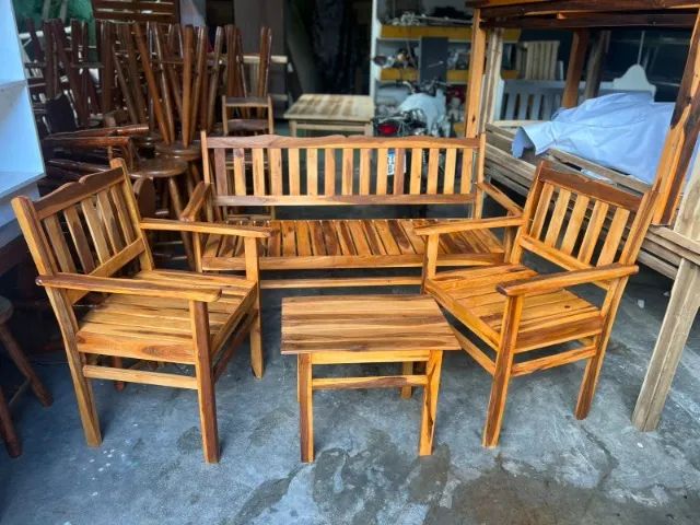 CONJUNTO NAMORADEIRA ENVERNIZADA - Foto 3