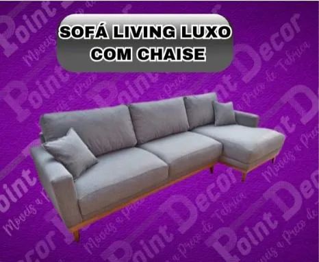 Sofá Living Luxo com Chaise - Novo65566256386049122