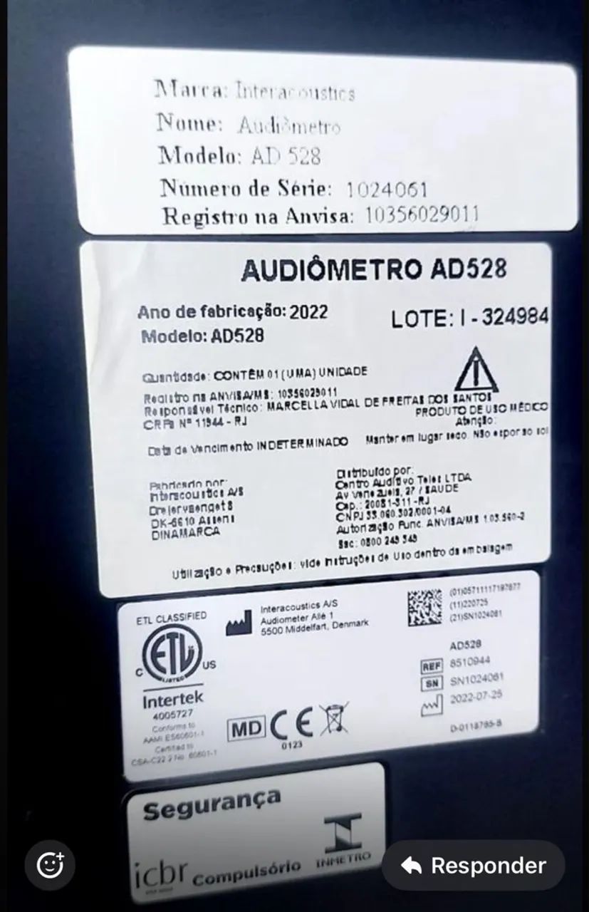 Audiômetro AD 528 - Foto 2