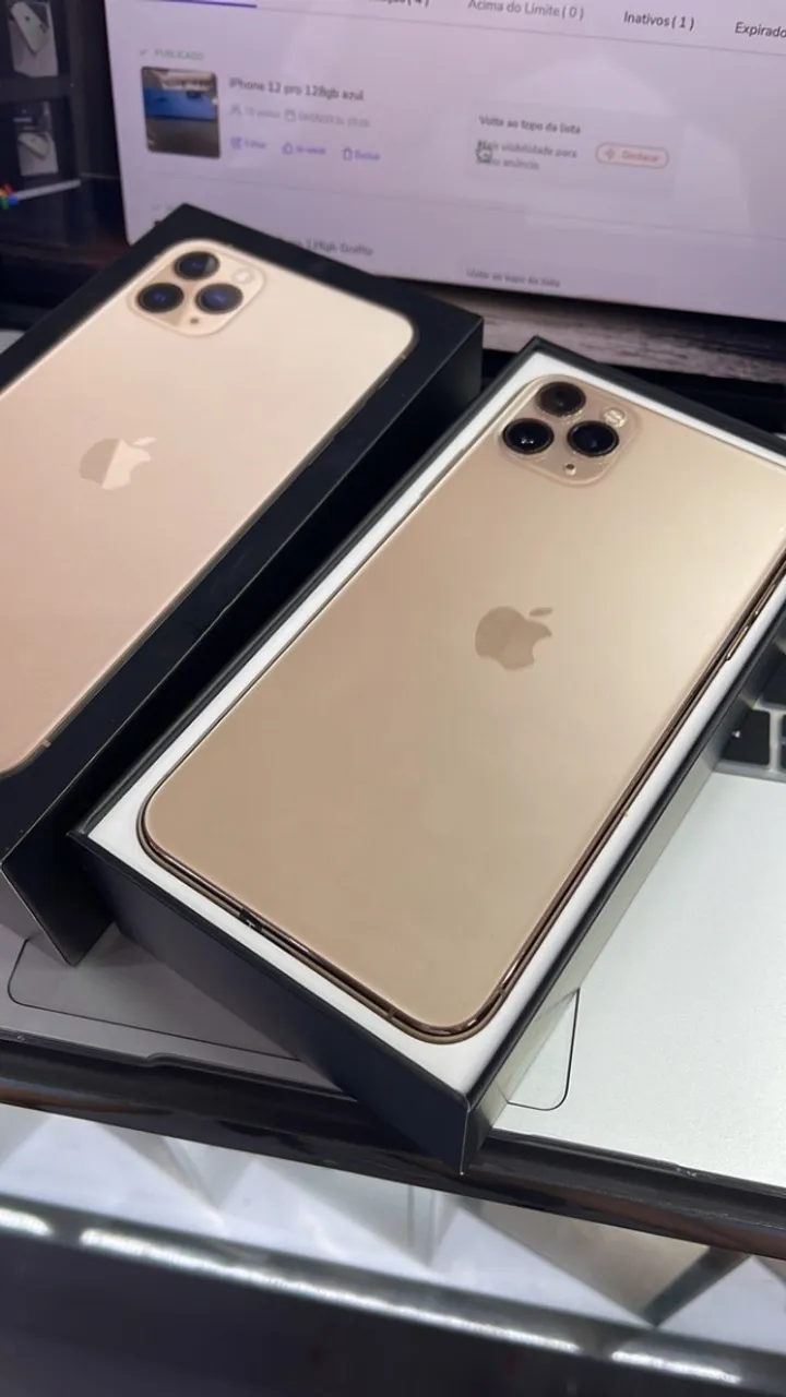 IPHONE 11 PRO MAX DOURADO 256GB SEMINOVO.
