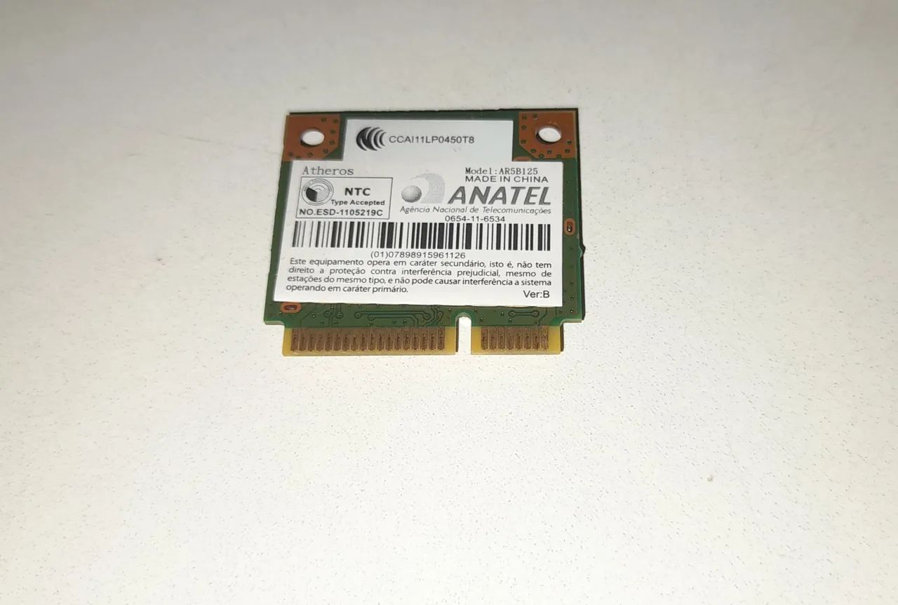 Placa de Rede Wireless Atheros AR5B125