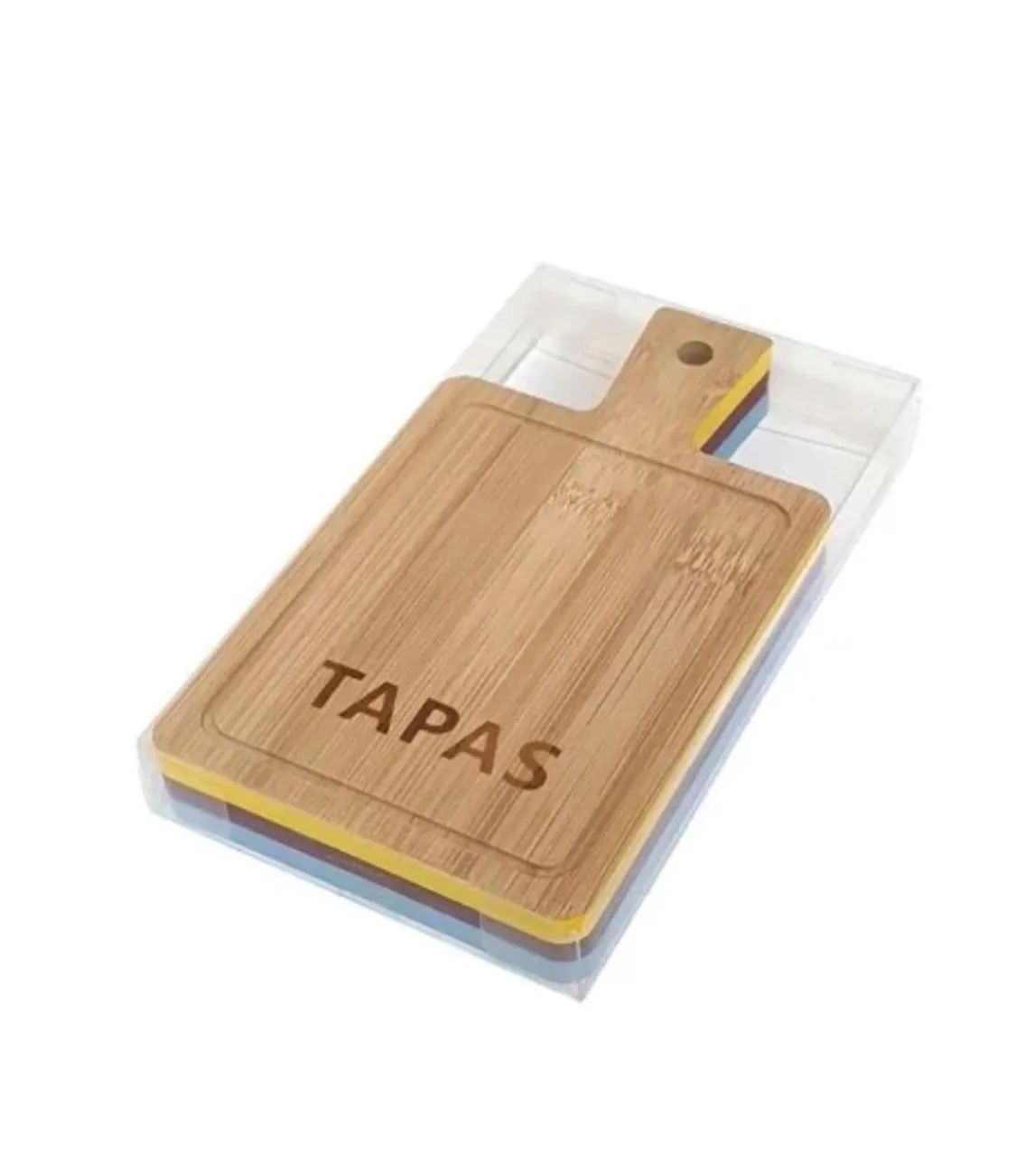 Mini Tabua Para Queijos Bambu Tapas Quadrada 3 Peças - Foto 3