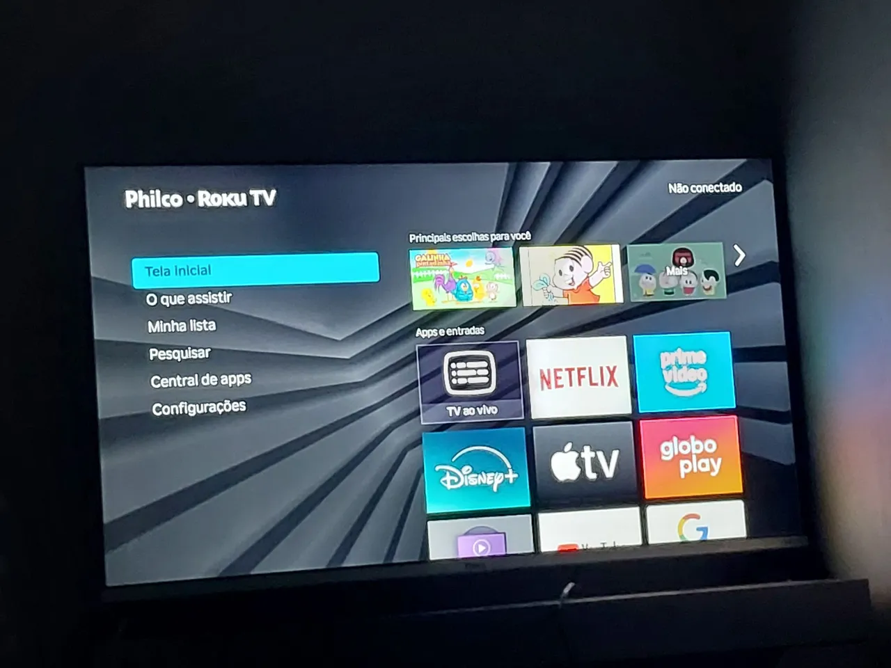 Smart TV Philco Roku - Tela Inicial