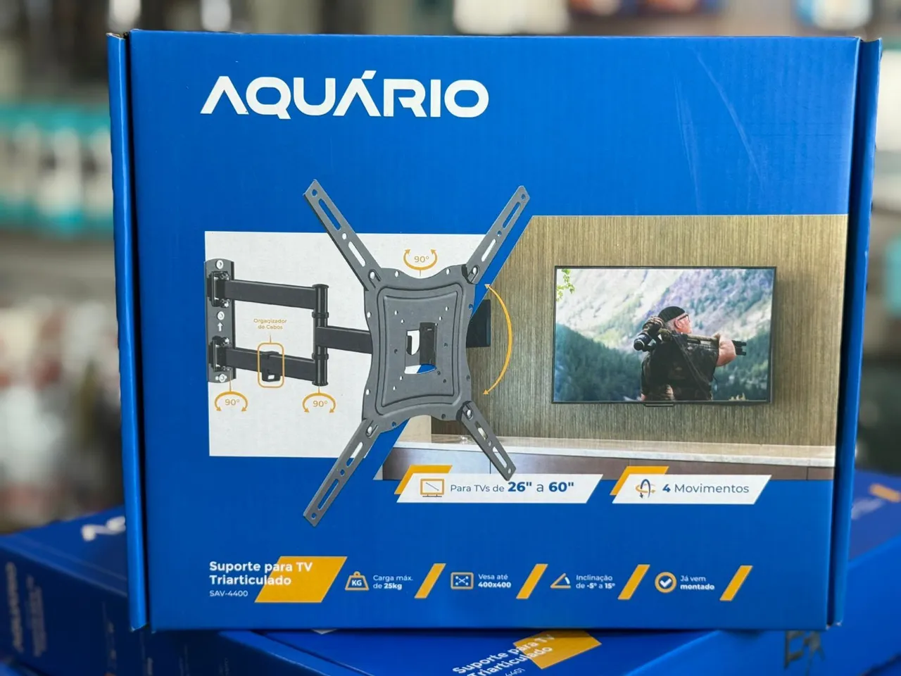 Suporte truarticulado para TV 4 níveis de movimento
