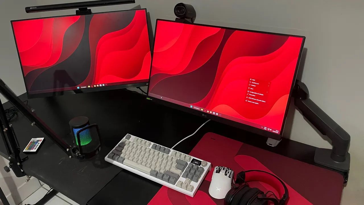 Setup Gamer Completo - Monitores, Teclado e Mouse