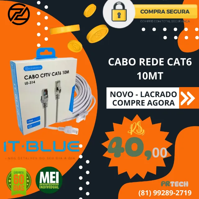 CABO DE REDE CAT6 10 METROS (CABO DE INTERNET)