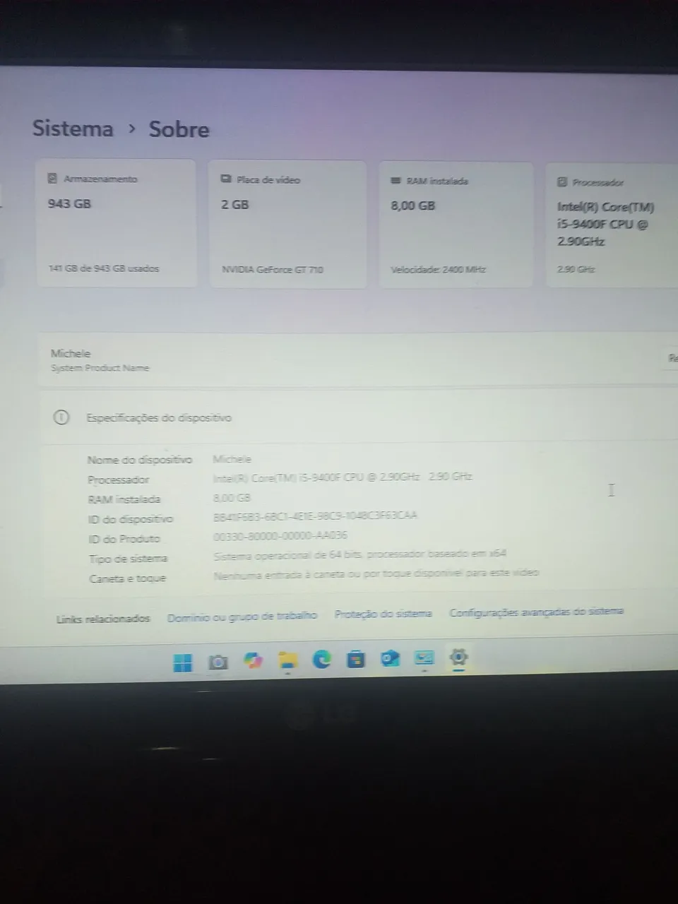 Computador Desktop Intel i5-9400F 8GB RAM