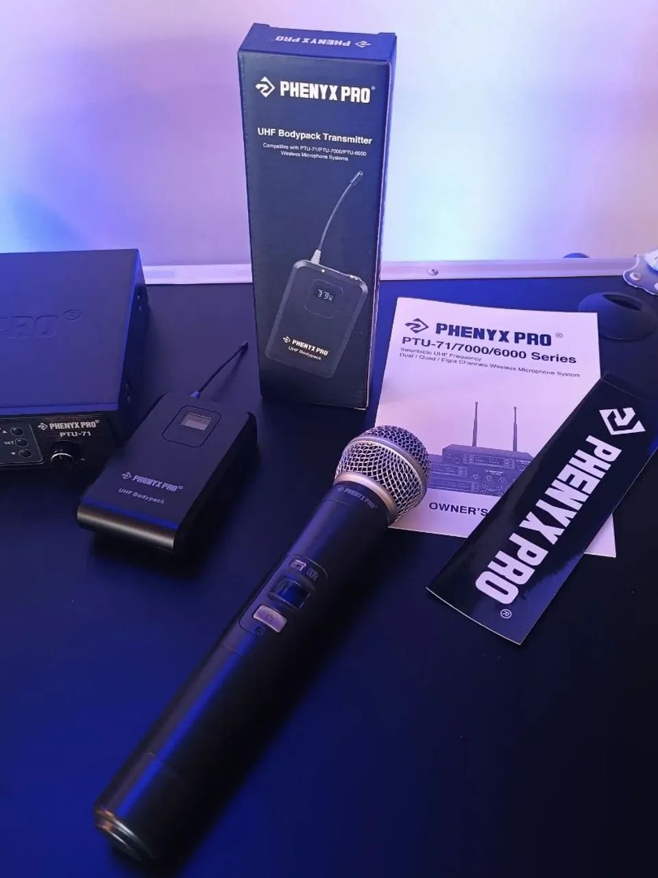 Sistema de Microfone Sem Fio Phenyx Pro PTU-71 - Bastão + Headset Bege + Lapela + Cabo Ins - Foto 3