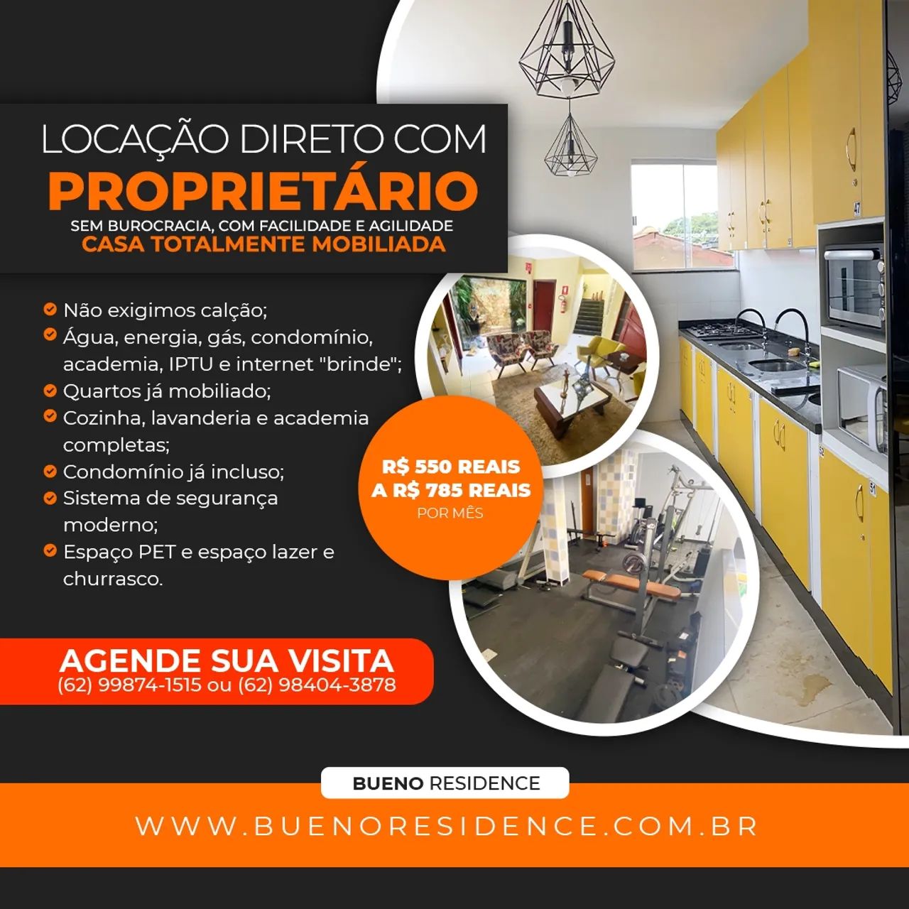 kitnet com mobília no Setor dos Funcionários - Goiânia - GO