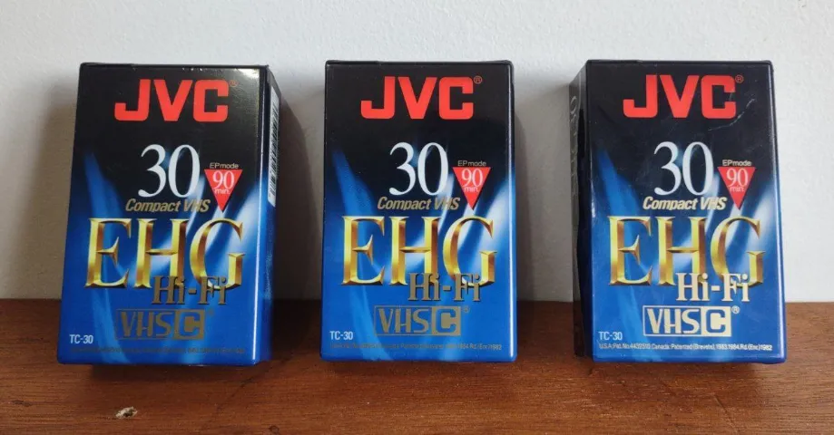 Kit 3 fitas VHS-C (compacta) JVC TC-30 lacradas