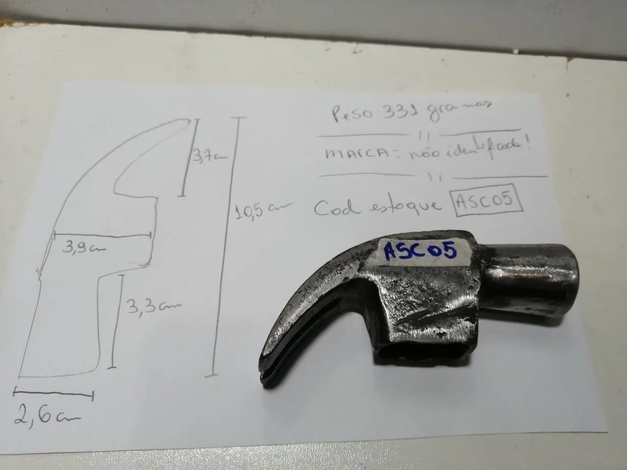 Cabeça de martelo antiga ótimo material - Foto 5