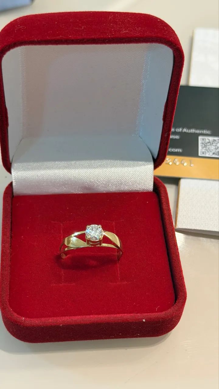 ANEL DE OURO COM DIAMANTE MOISSANITE  - Foto 2