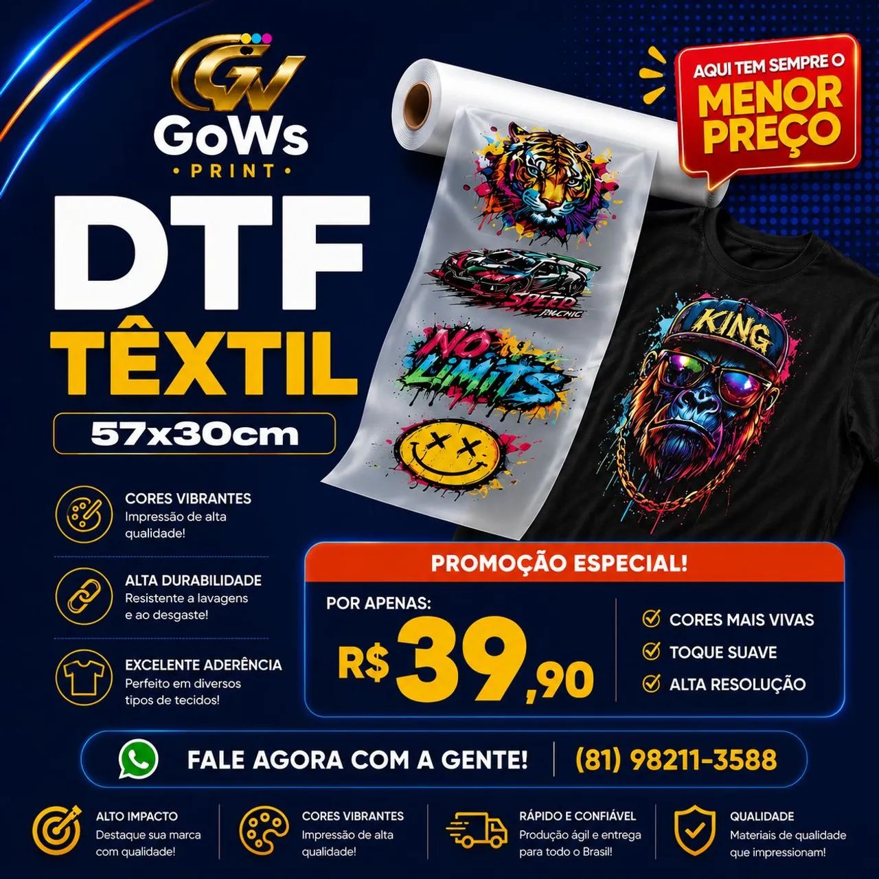 DTF TEXTIL 57X30