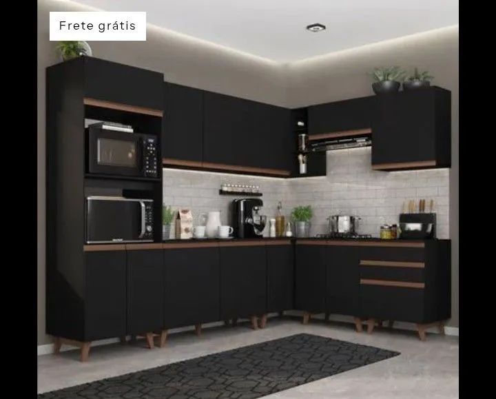 Armário de cozinha completo de canto 462 cm 