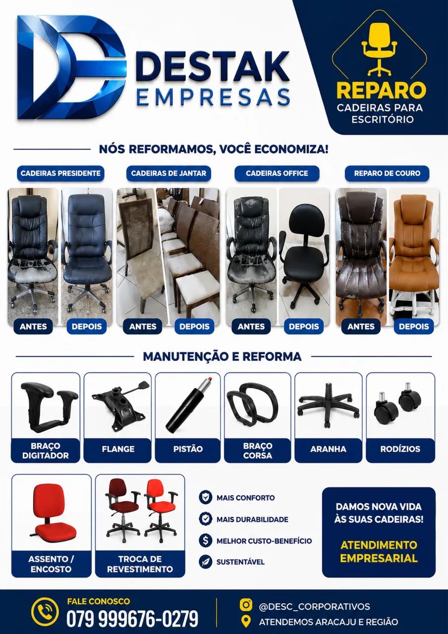 Serviços de Manutenção em Cadeiras de escritório 