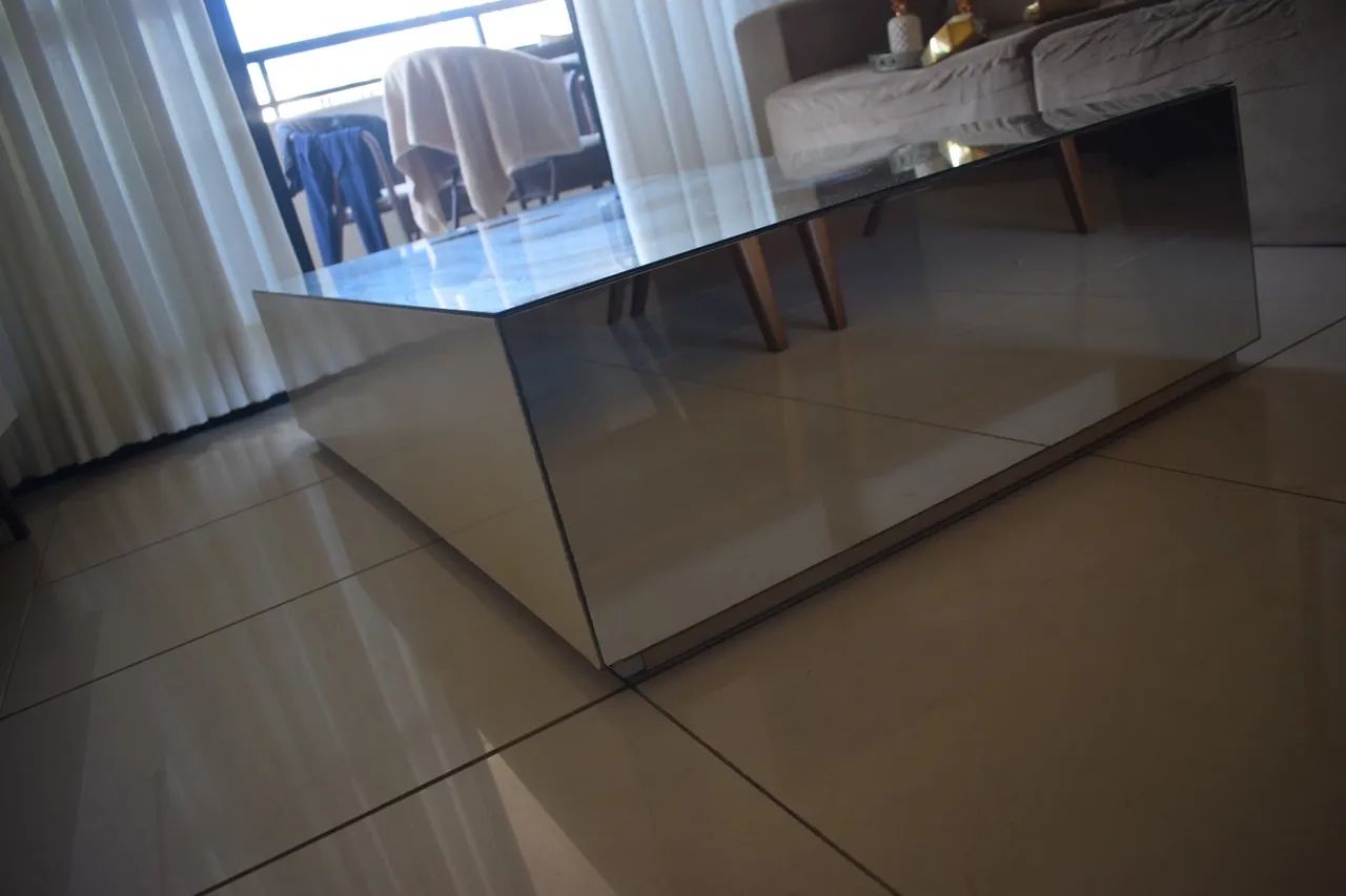 Mesa de centro de espelho e laca branca - Foto 3