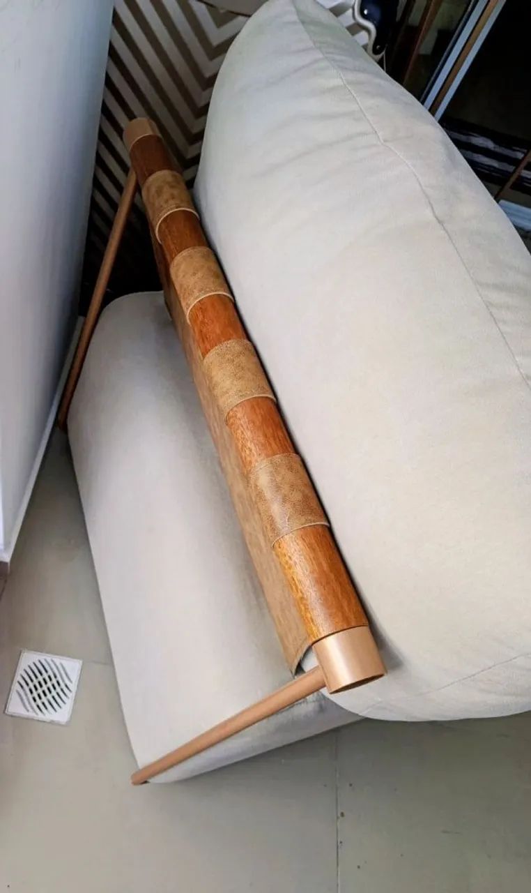 2 Poltronas Aurea Base Aço Champagne Linho Bege - Foto 3