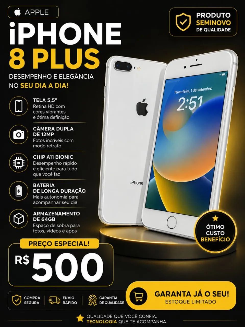 iPhone 8 plus precinho 