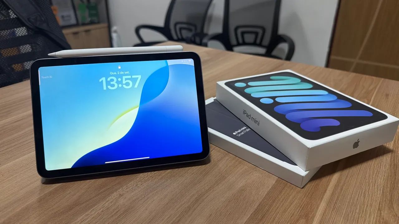 iPad Mini A17 Pro 128GB + Capa Original Apple + Apple Pencil