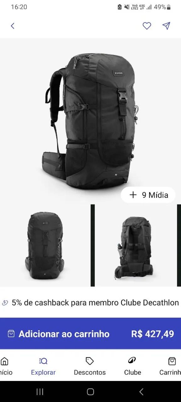 mochila viagem 50l simond, tá muito nova