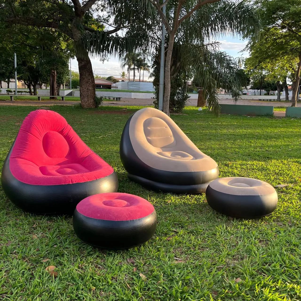 Sofá com Puff Inflável + Bomba pra encher  - Foto 3