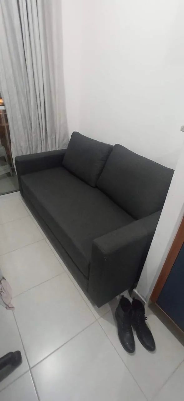 Sofá 2 lugares (175cm) Usado Cinza Linho