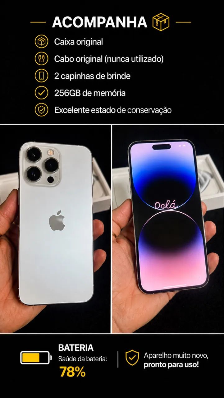 iPhone 14 Pro Max 256 GB  | Impecável | Caixa + Cabo Original - Foto 2