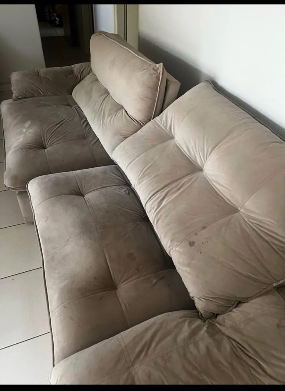 Sofá Retrátil e Reclinável 3m Bege - Pillow Top Super Confortável - Foto 2