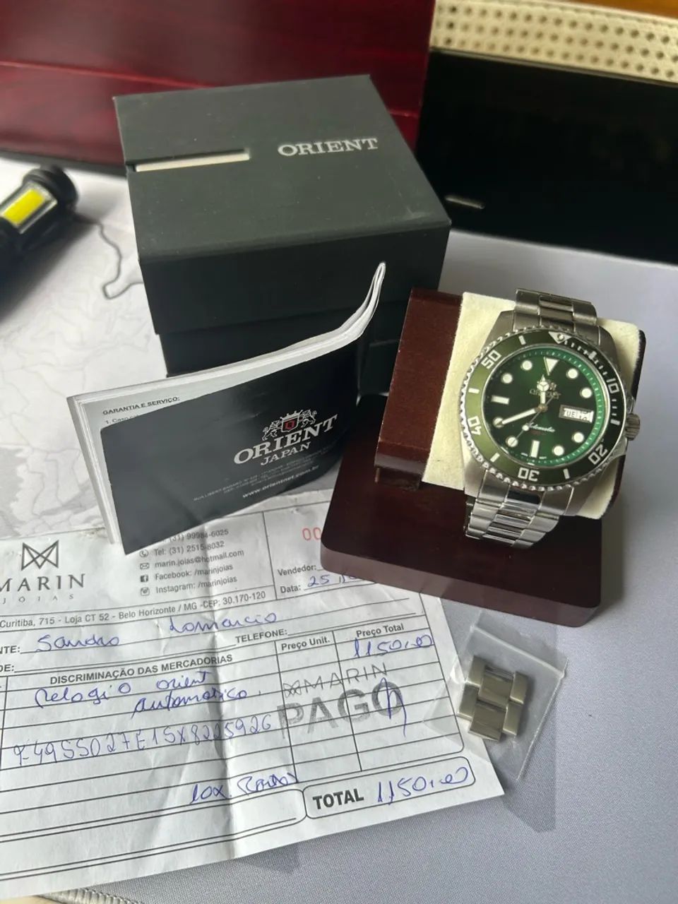 Relógio Orient Automático Submariner Verde - Foto 5
