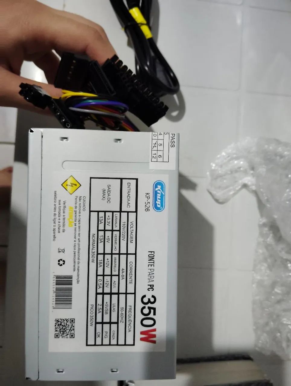 Fonte ATX 350w Knup KP-526 Nova - Foto 2