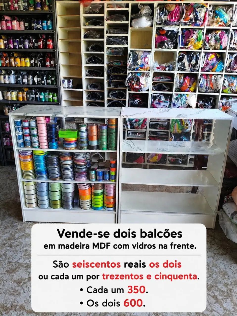 Balcão MDF com divisória e vidro - Foto 3
