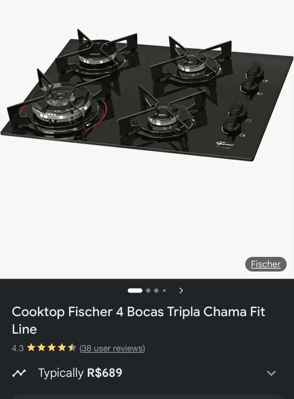 Fogão Cooktop Fischer 4 Bocas - Foto 5