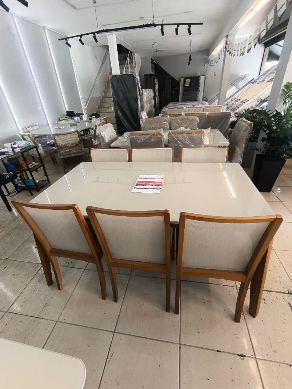 MESA DE JANTAR RETANGULAR+6 CADEIRAS BELÍSSIMAS - Foto 2