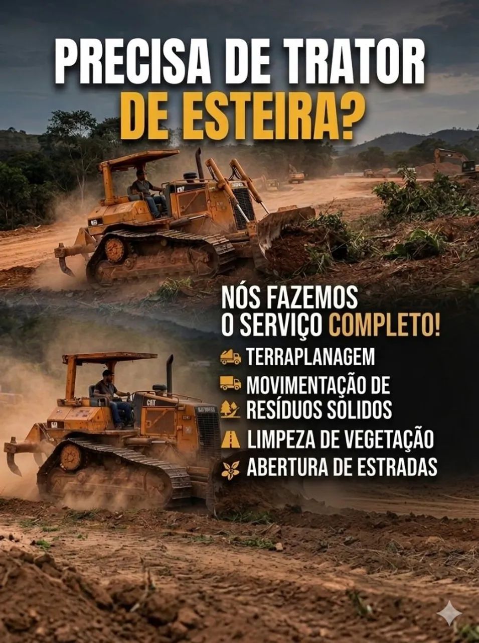 ALUGUEL/LOCAÇÃO TRATOR DE ESTEIRA 