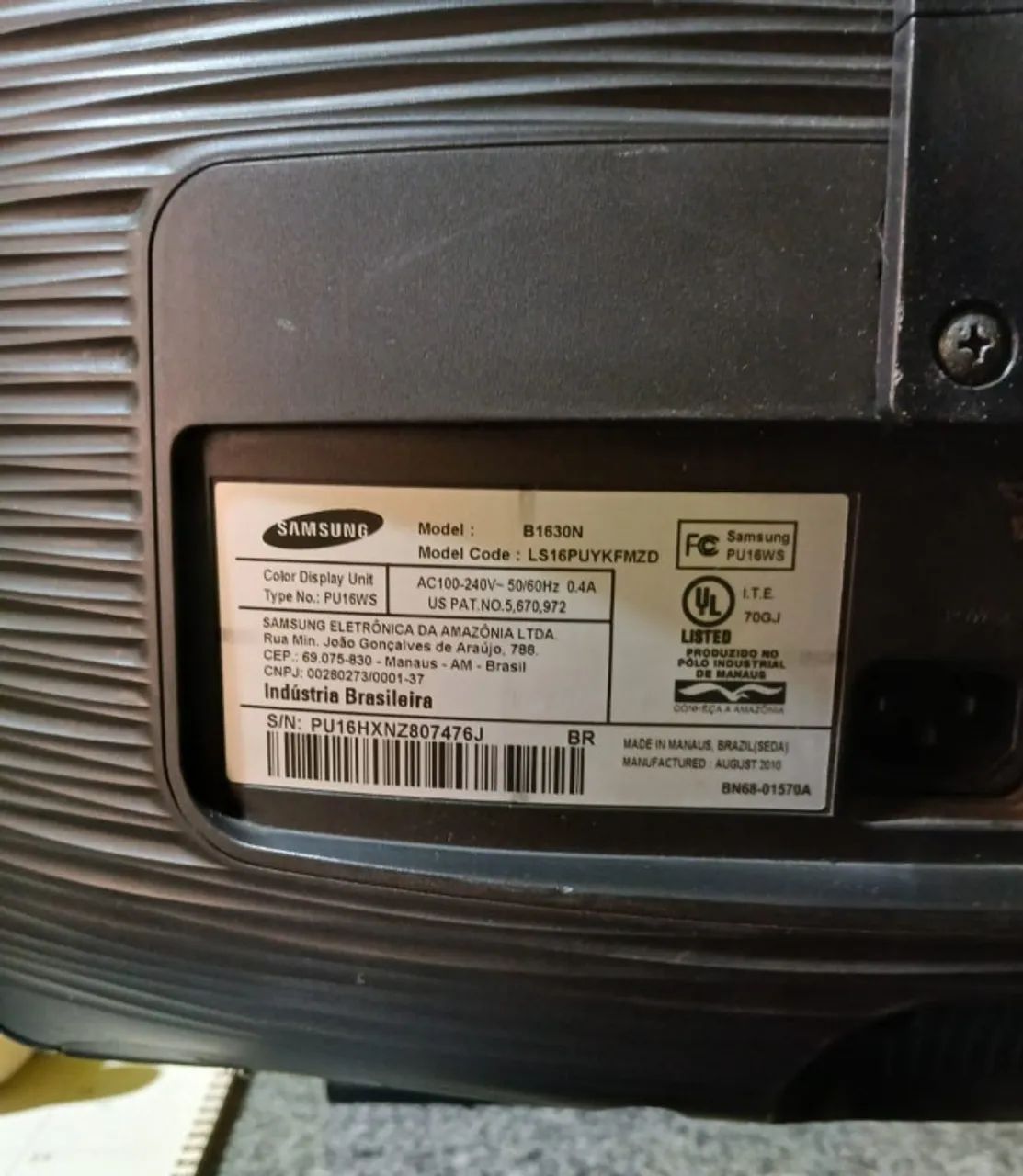 Monitor Samsung Syncmaster 16 Polegadas B1630 - Foto 4