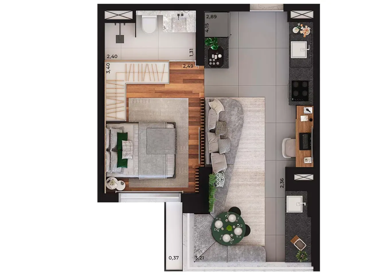 PLANTA 37m²