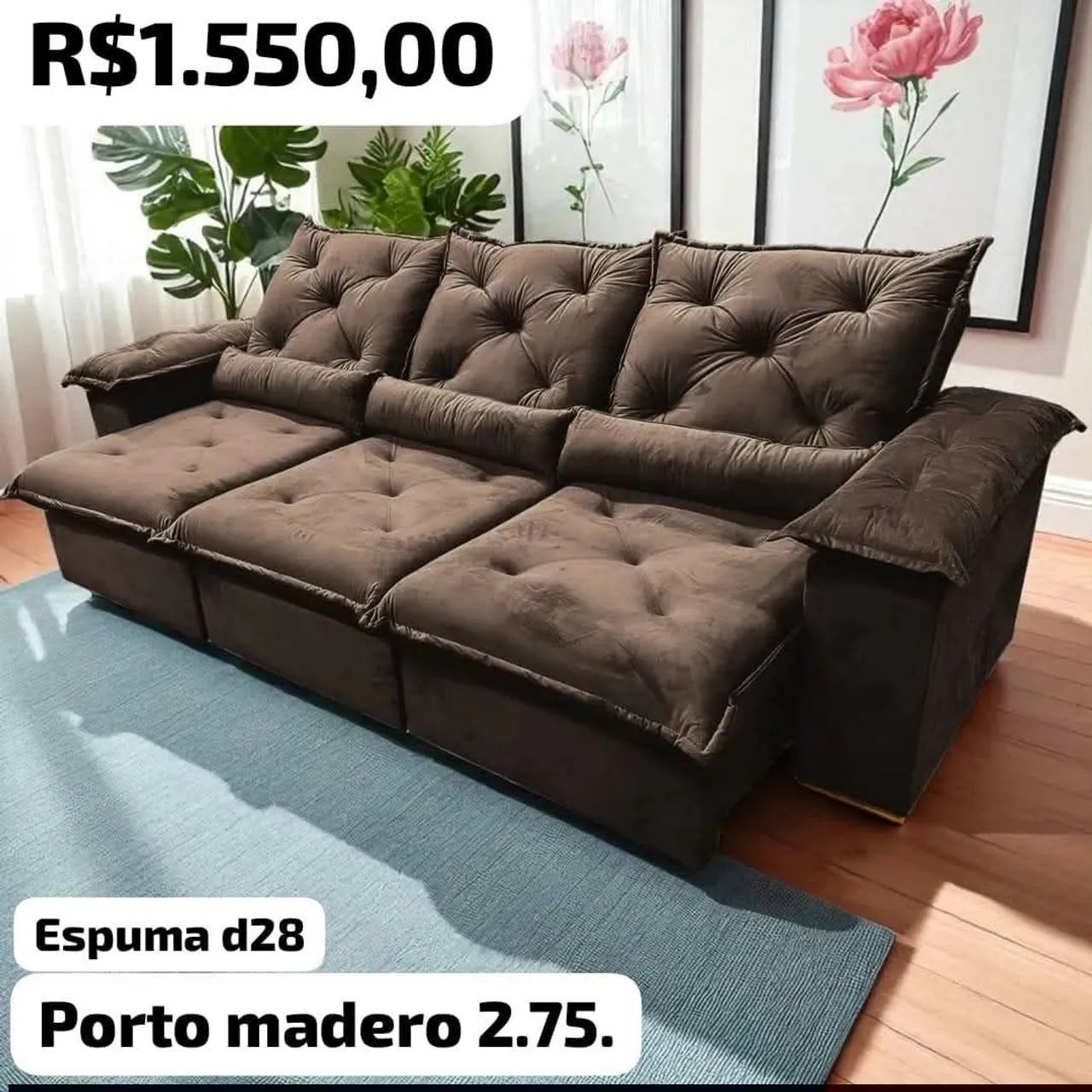 SOFÁ RETRÁTIL E RECLINÁVEL - NOVO - Foto 5