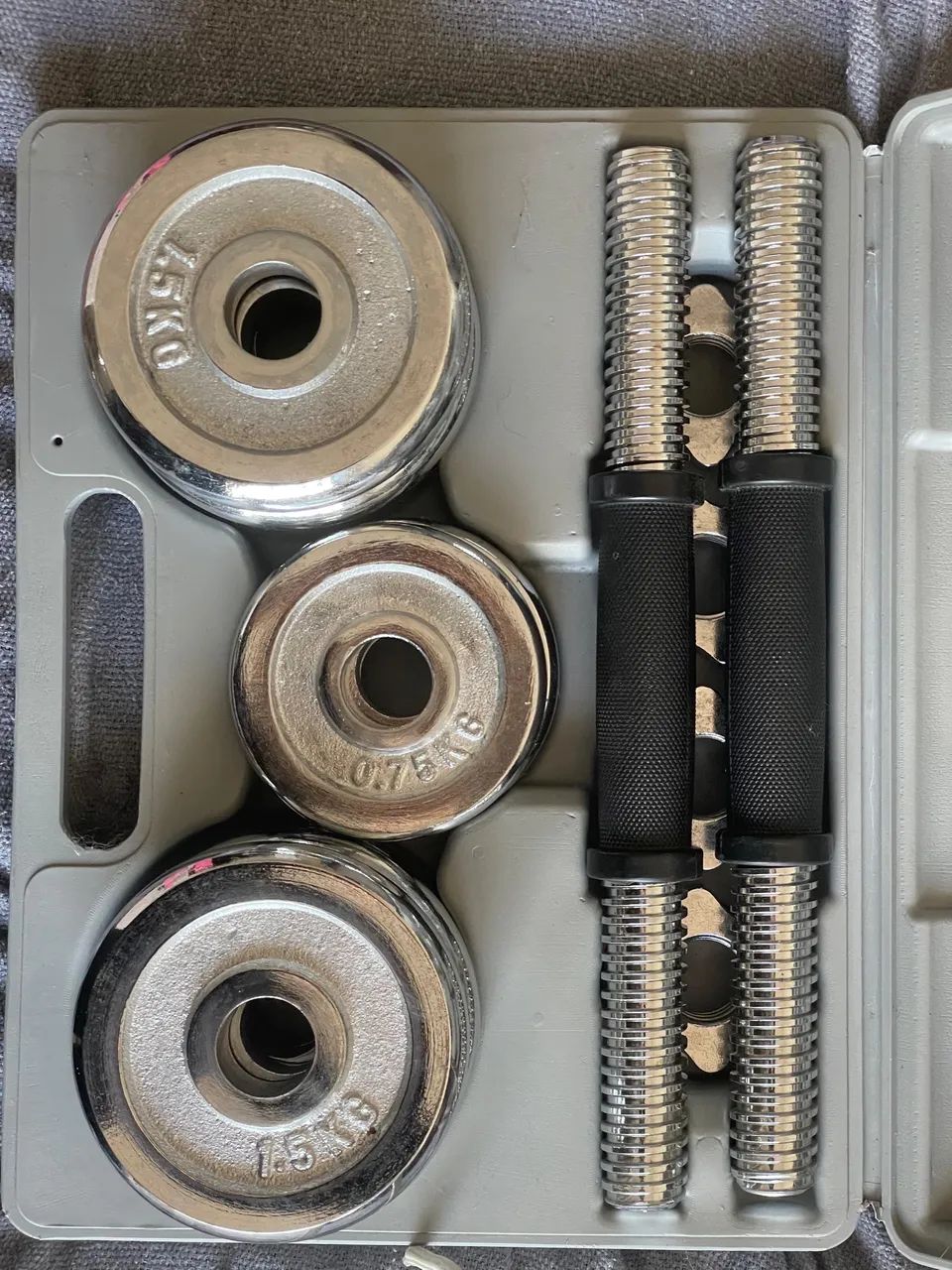 Kit de Halteres Cromados com Maleta  - Foto 5
