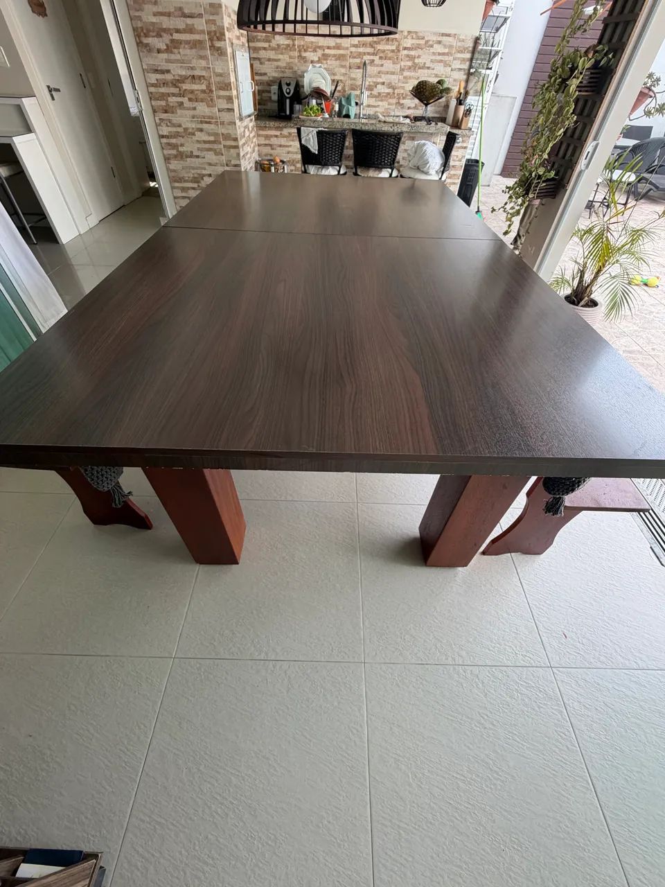 Mesa de sinuca e jantar com bancos  - Foto 4