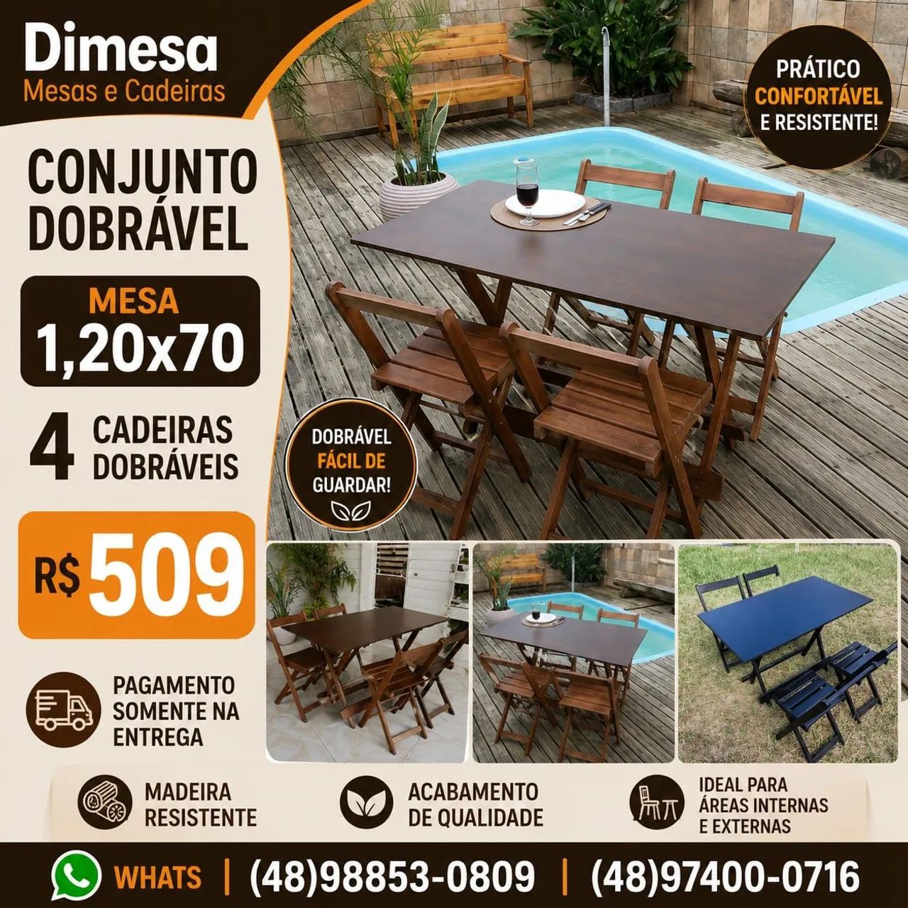 Conjunto de mesas e cadeiras dimesa direto da fábrica. Pague na entrega #mesa #cadeiras ? - Foto 3