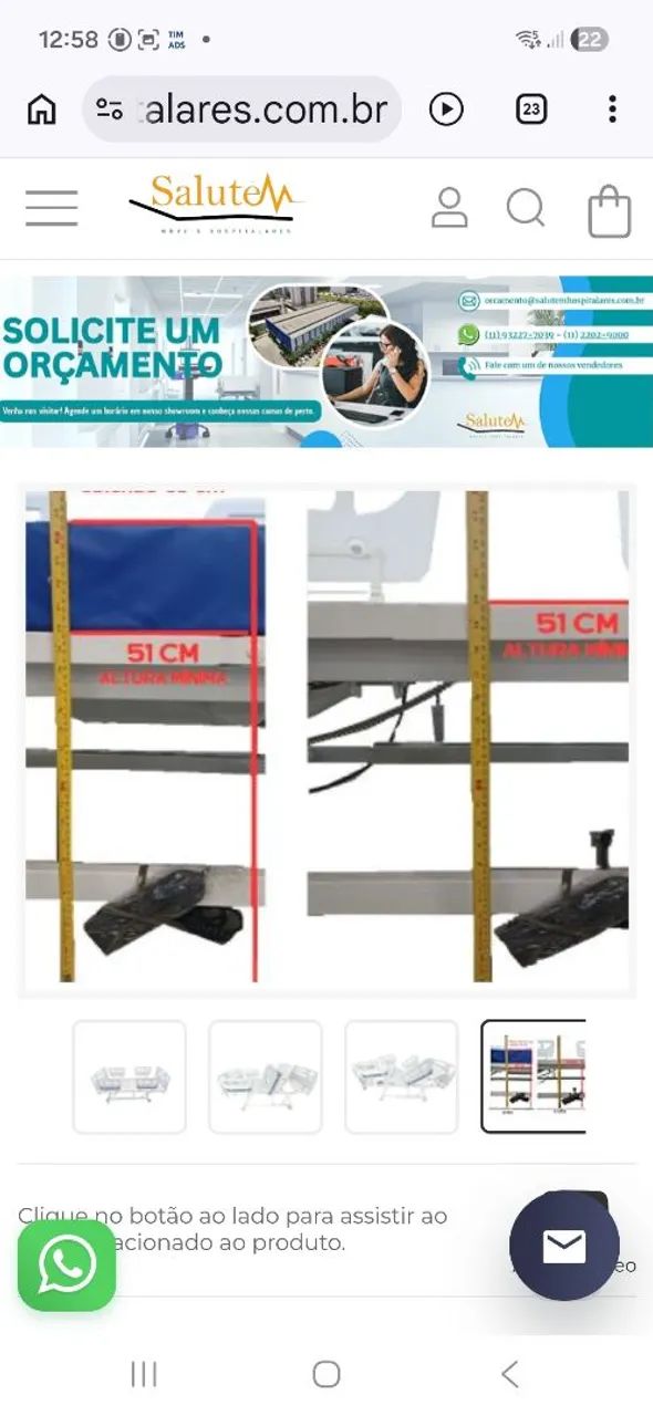 Cama hospitalar  motorizada com elevação  , sem uso . - Foto 5