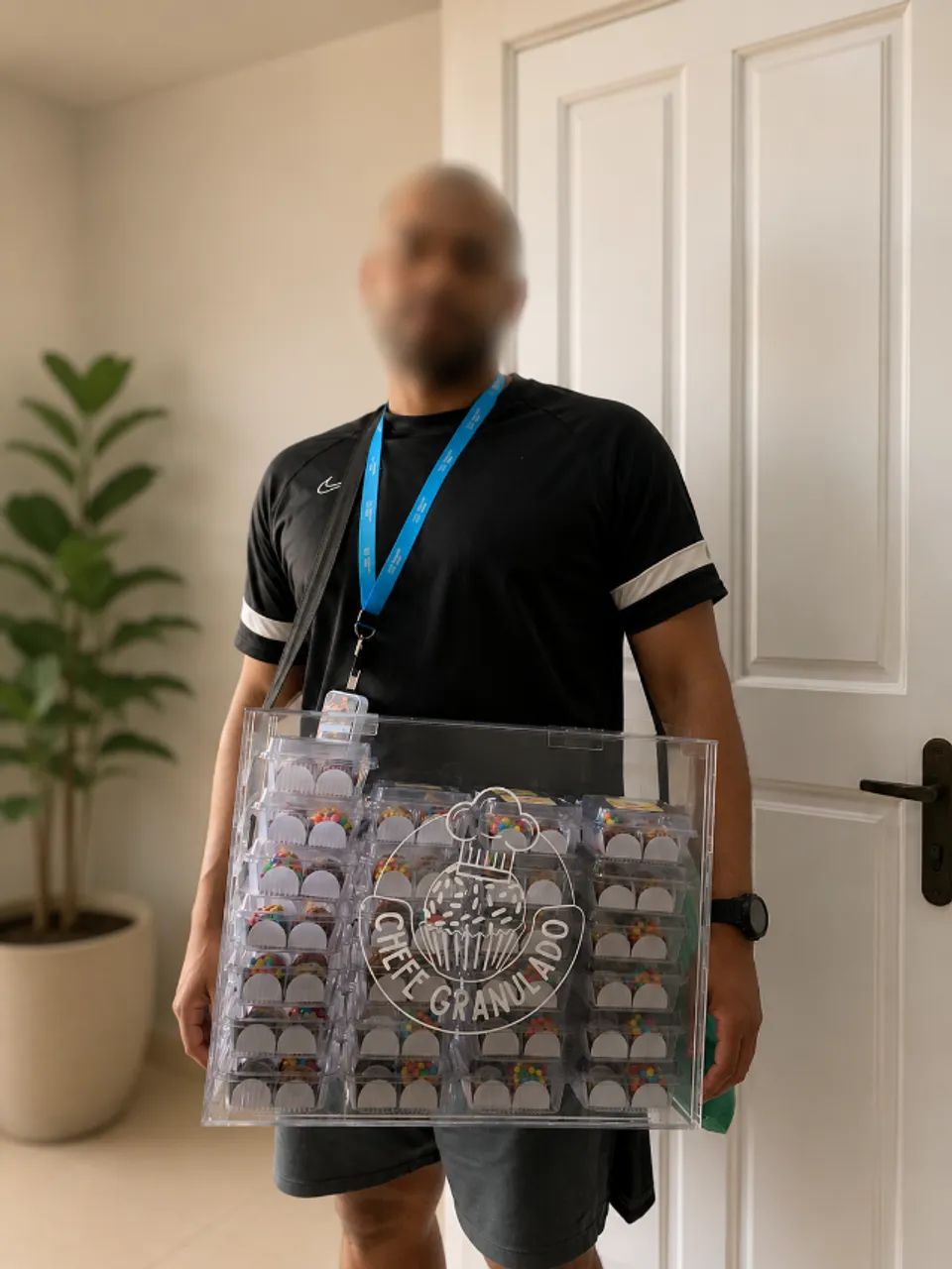 Expositor de Acrílico para 56 Caixinhas de  Brigadeiro e Bolo no Pote