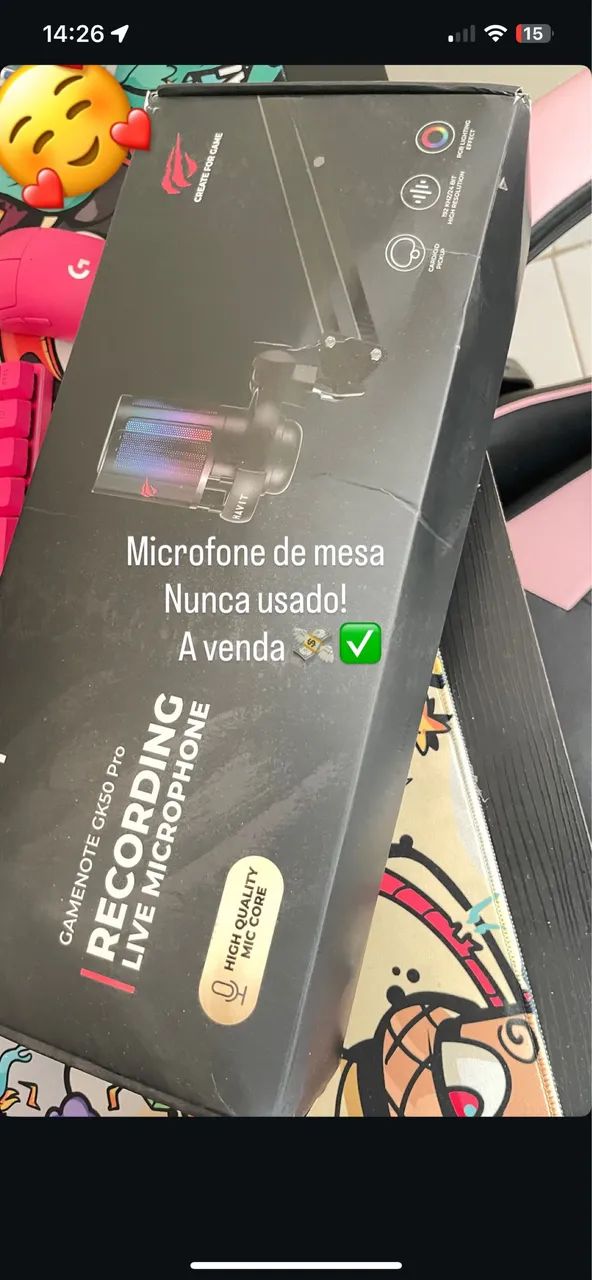 Microfone de mesa havit, nunca usado.