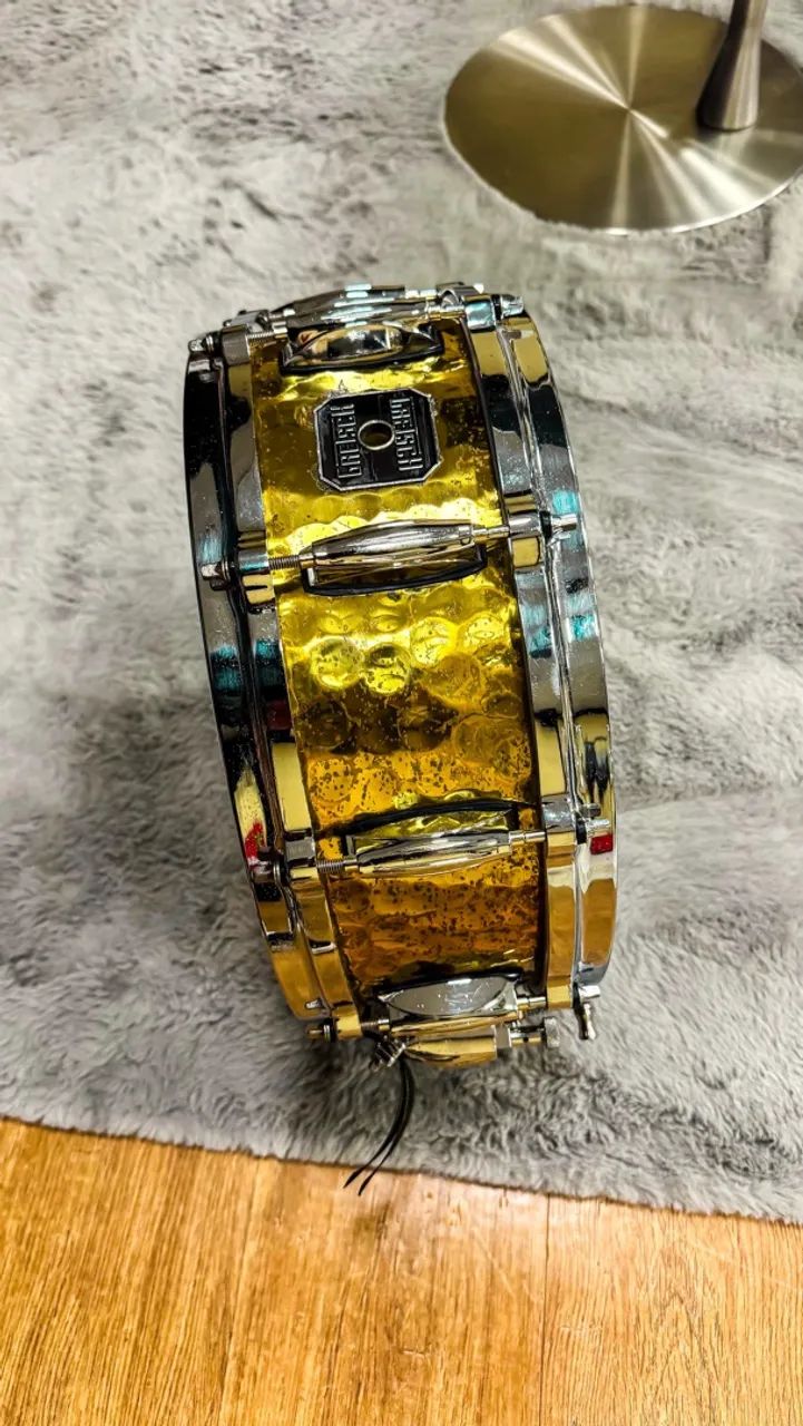 Caixa Gretsch Hammered Brass 14x5 - Foto 2
