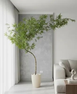 Bambu Mossô Curvado Artificial 1,80m com vaso