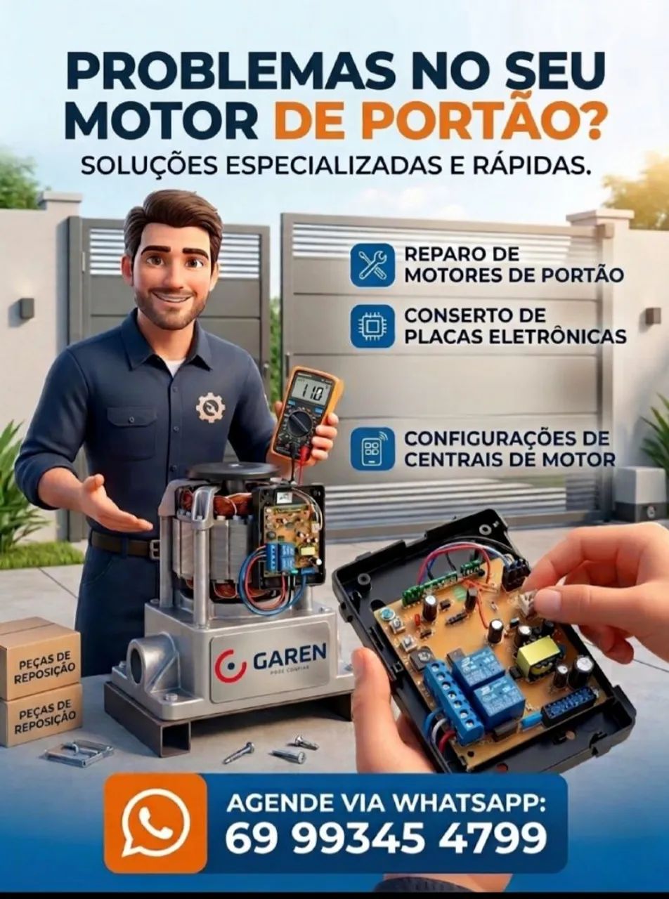 Motor de portão/ reparos/configuração 