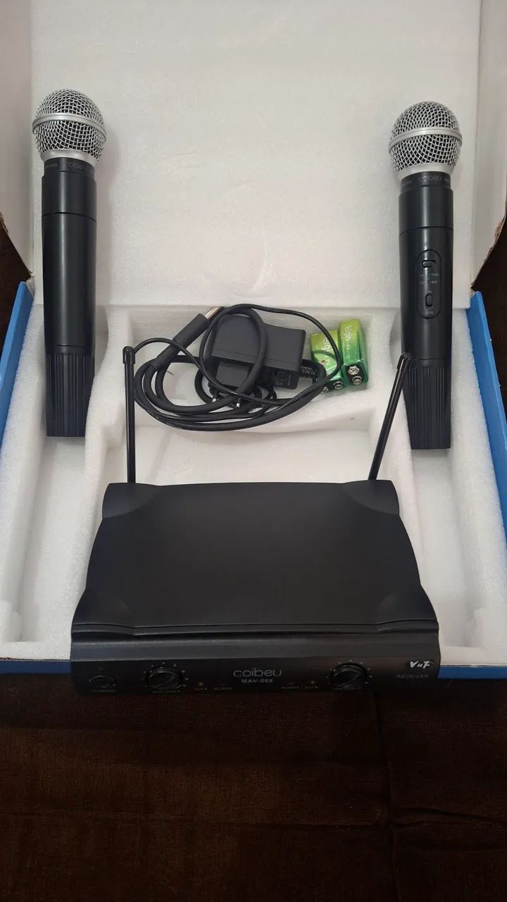 Kit Microfone Duplo Sem Fio Profissional - Foto 4