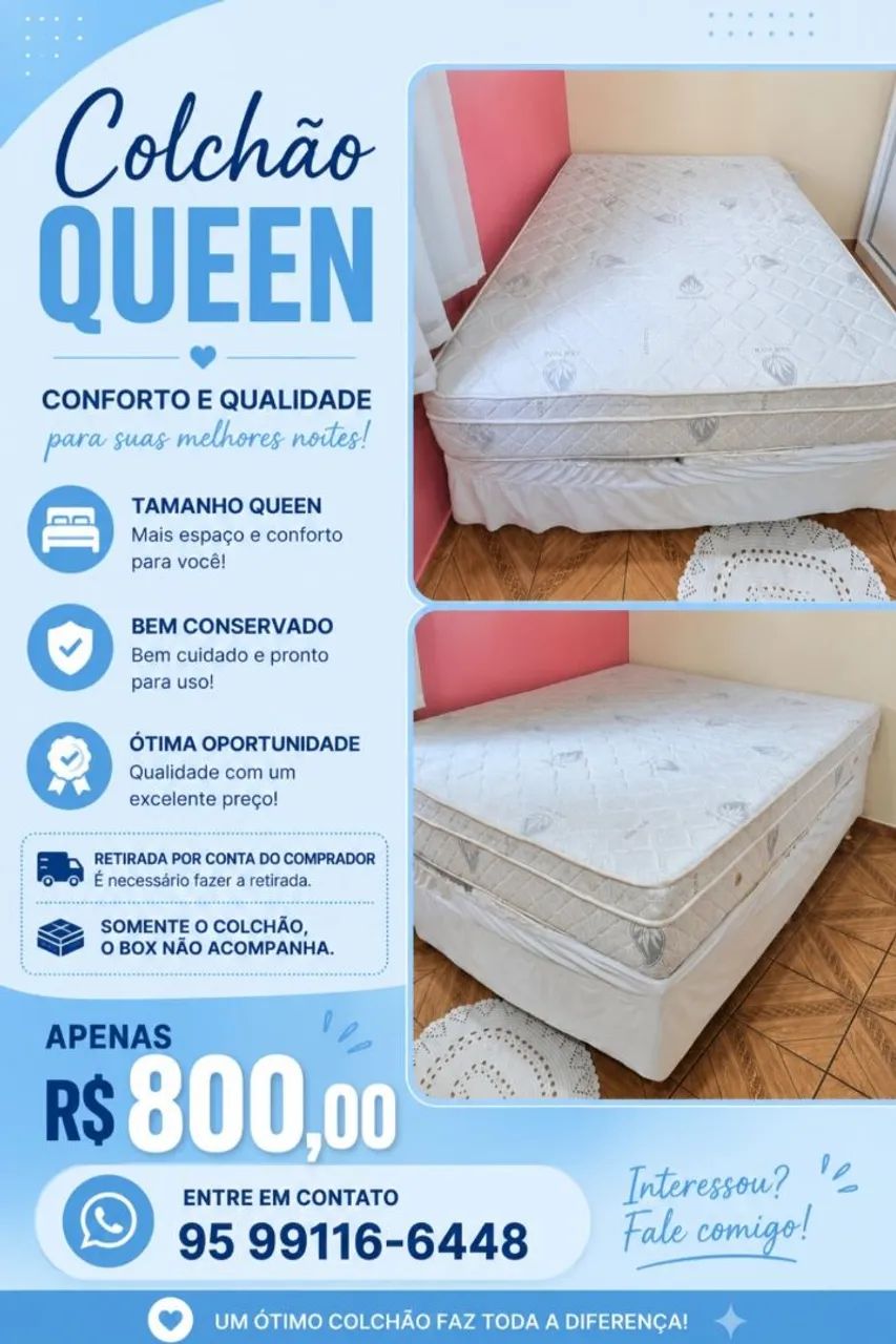 Vende-se colchão Queen bem conservado